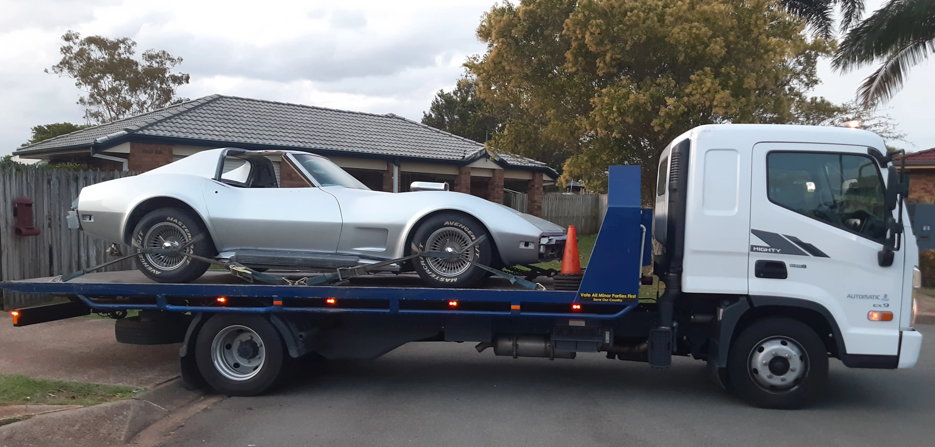 Classic Holden EK Special Sedan being towed in Thornlands QLD